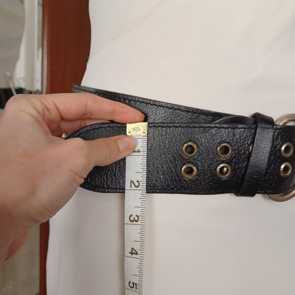Vintage Y2K Nine West Genuine Leather Double Prong Belt, XL 42 - 46" - Picture 9 of 9